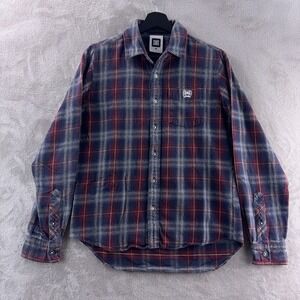 Swagger Flannel Shirt Mens Size Medium Burgundy Japanese Streetwear Y2K‎